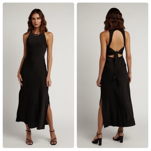 DISSH Agnes Linen Midi Dress Halter Tie Back Black
Size 4 - Picture 1 of 12